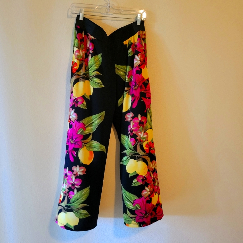 Inc floral wide stretch pants.